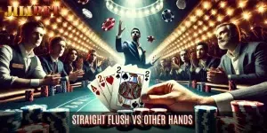 Straight Flush vs Other Hands - A glimpse of intense poker action.